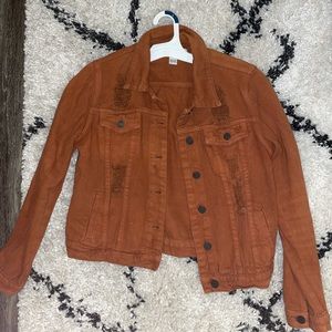 WOMENS RUST JEAN JACKET SIZE MEDIUM